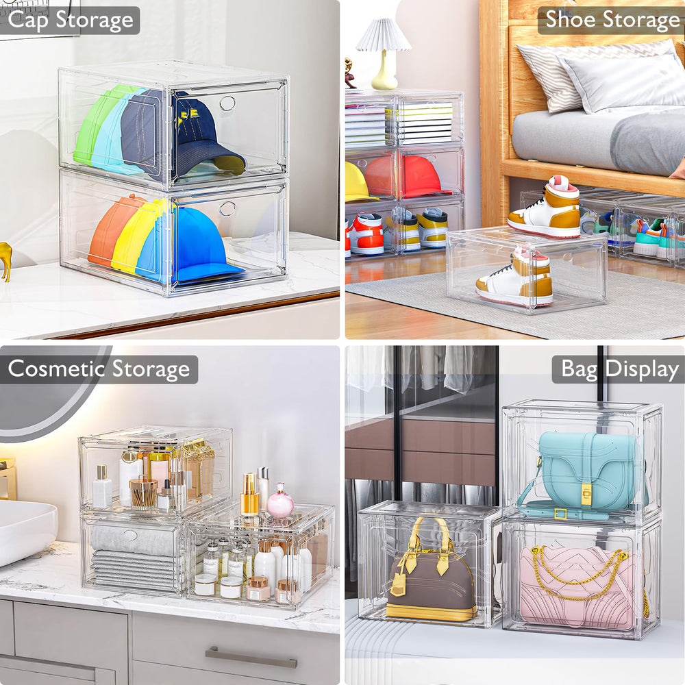 7 code organized closet with stacked boxes to maximize shelf space