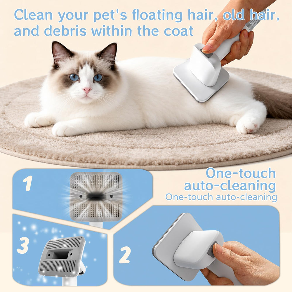 8VR hose and cord extended to show reach and comfortable grooming distance