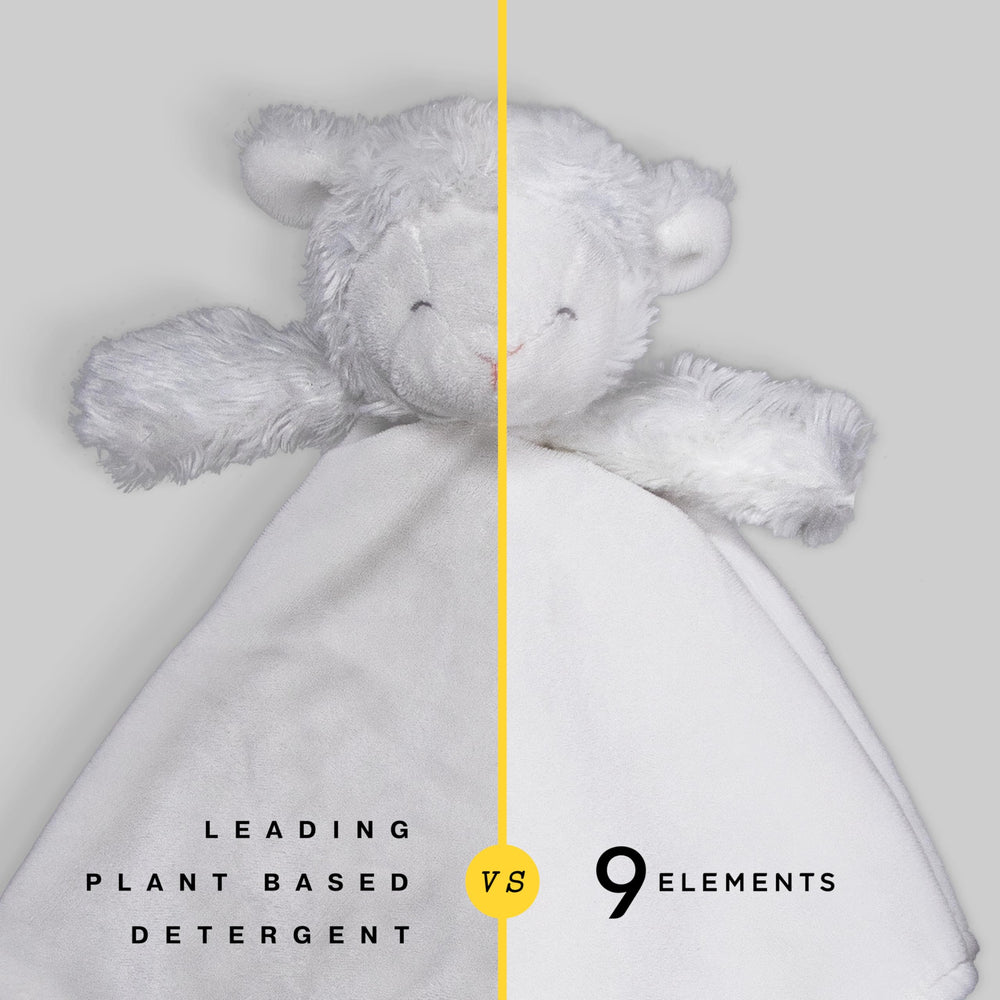 9 Elements back label highlighting ingredients and safety benefits