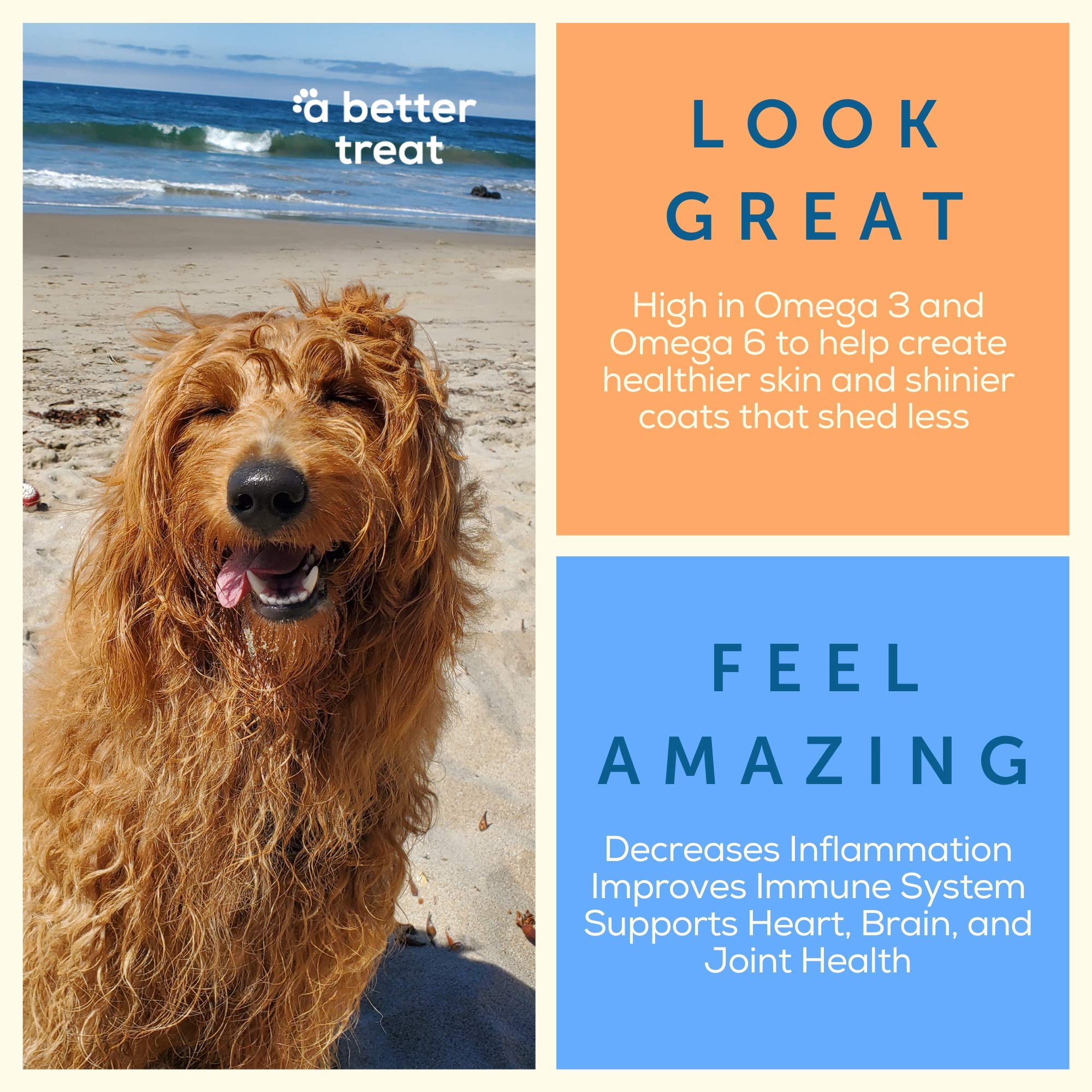 A Better Treat product label and ingredient list, proving single-ingredient, USA-made quality