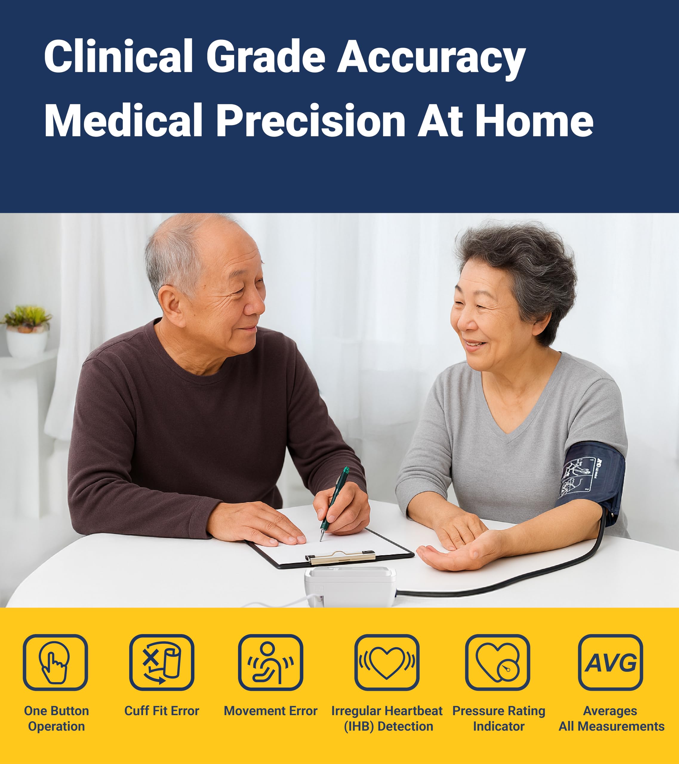 A&D Medical cuff size label highlighting 22–42 cm range for accurate measurements