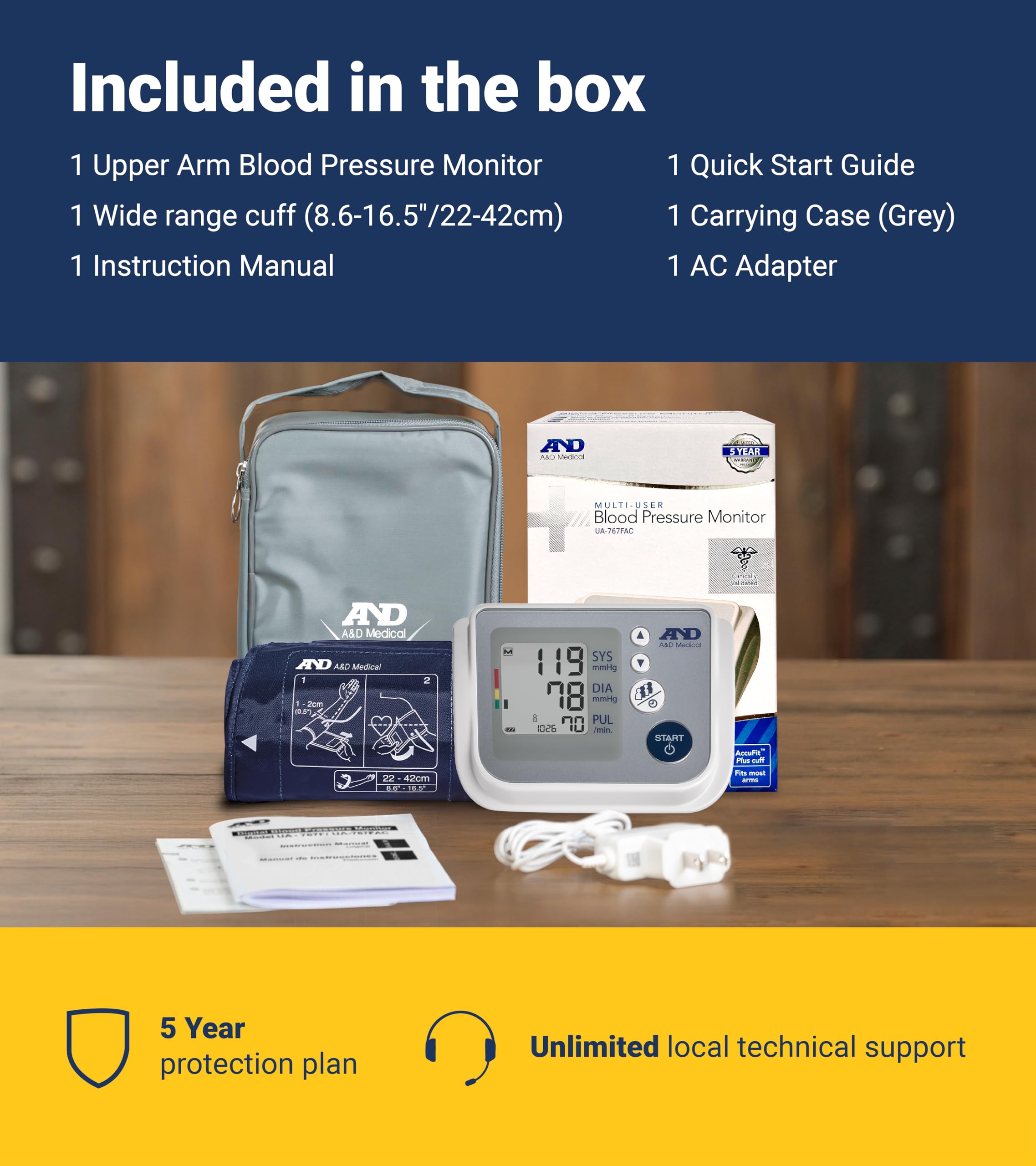 A&D Medical large LCD closeup with oversized numbers for easy visibility