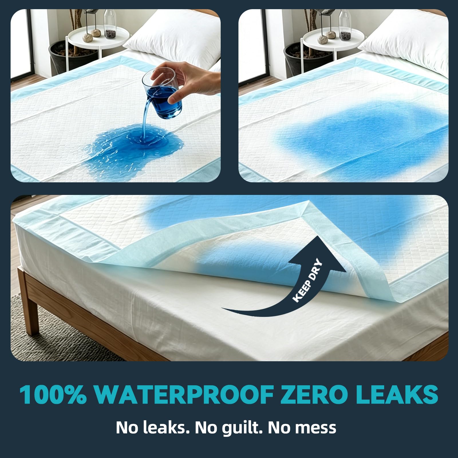 AAY waterproof backing detail demonstrating leakproof barrier and durability