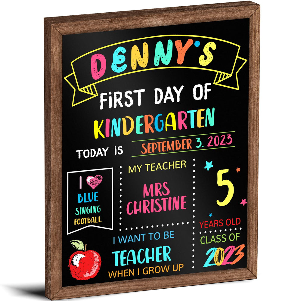 ABERLLS front view of 11x14 board showing playful back-to-school design and clarity