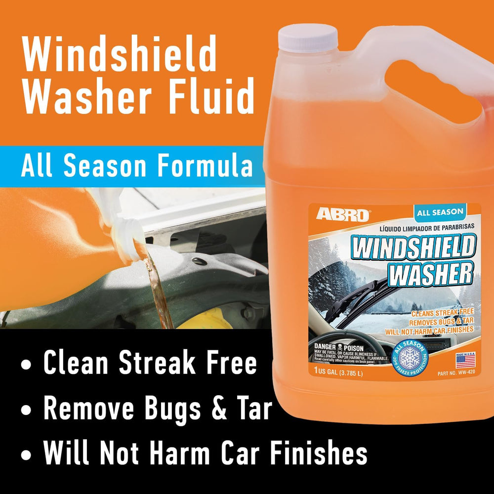 ABRO wiper in action on windshield showing effective bug removal