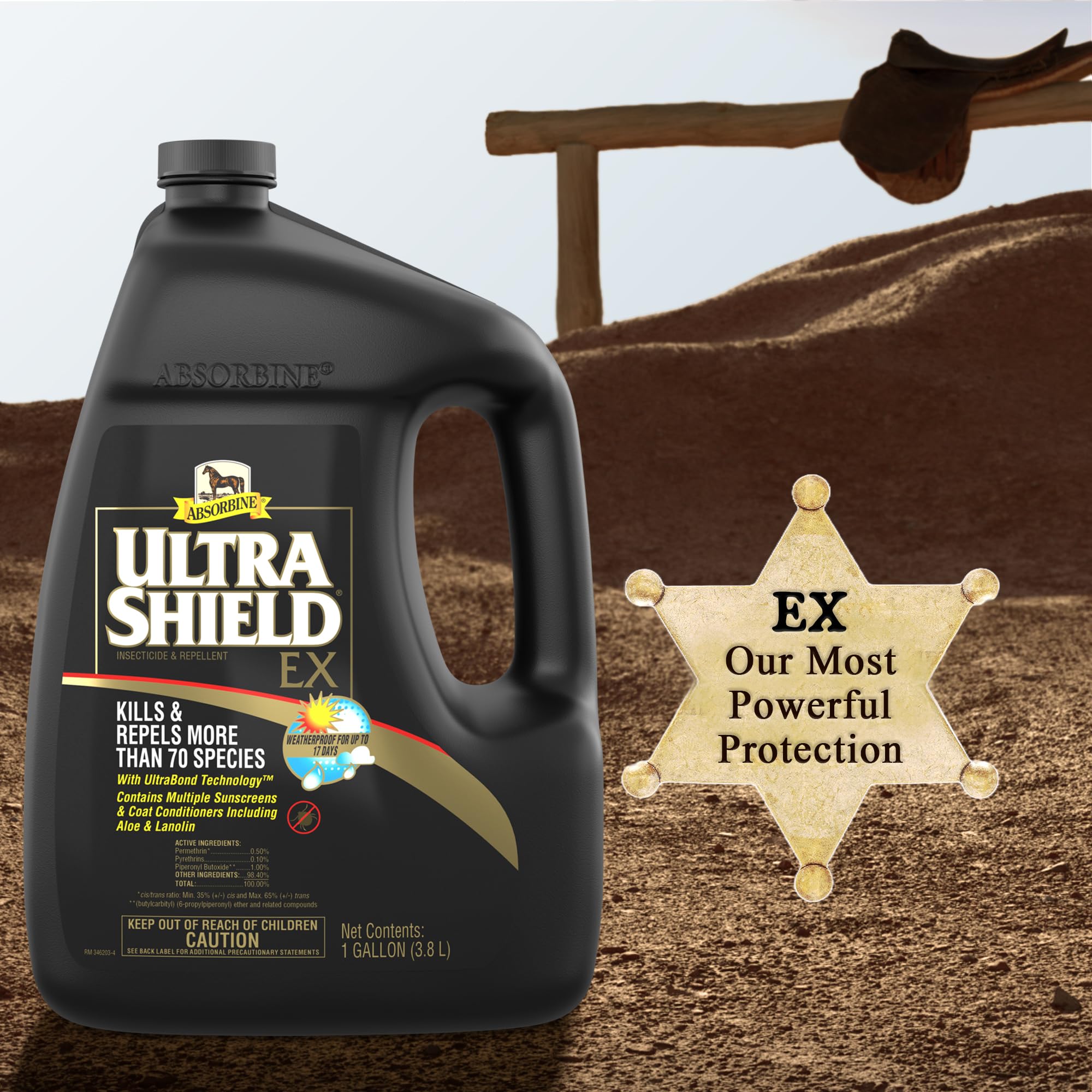 Absorbine gallon held in hands for scale and convenient handling