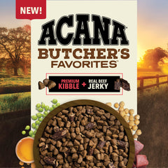 ACANA back label displays guaranteed analysis and feeding guidelines benefit