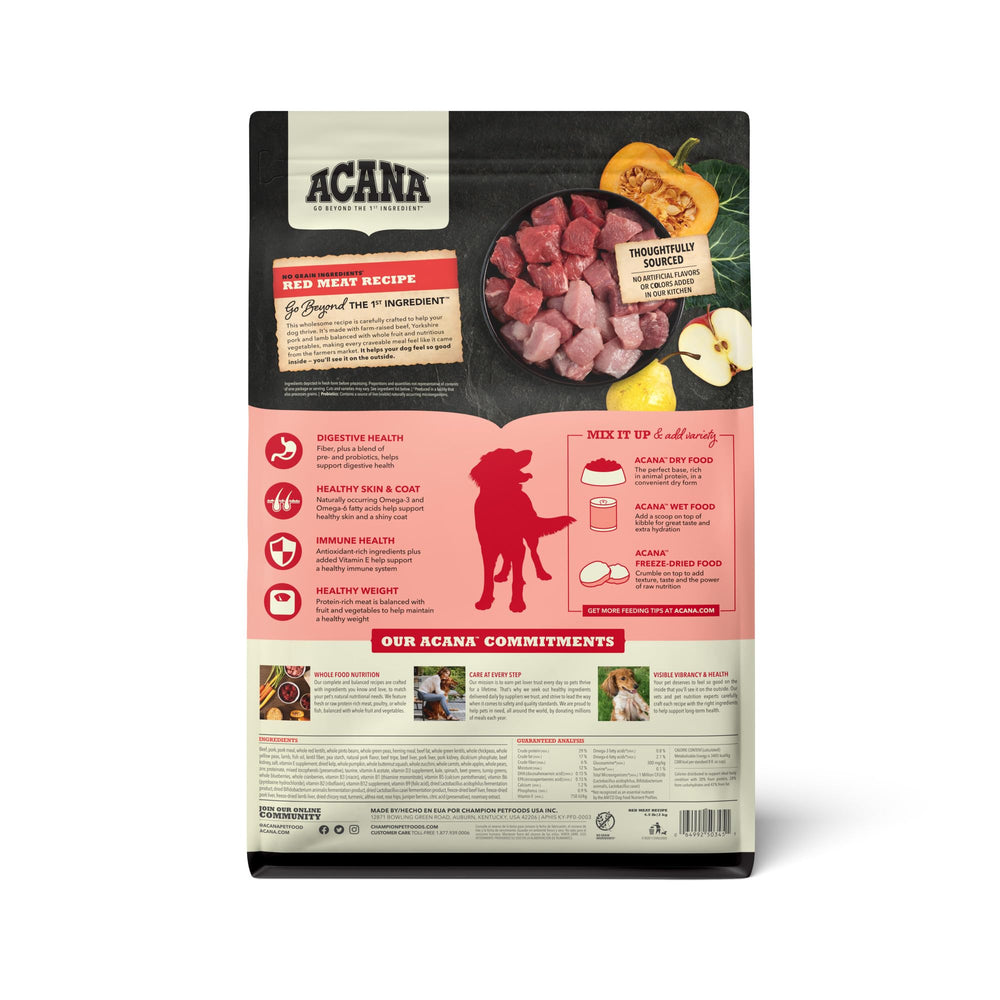 ACANA close-up kibble texture showing meaty pieces for palatability