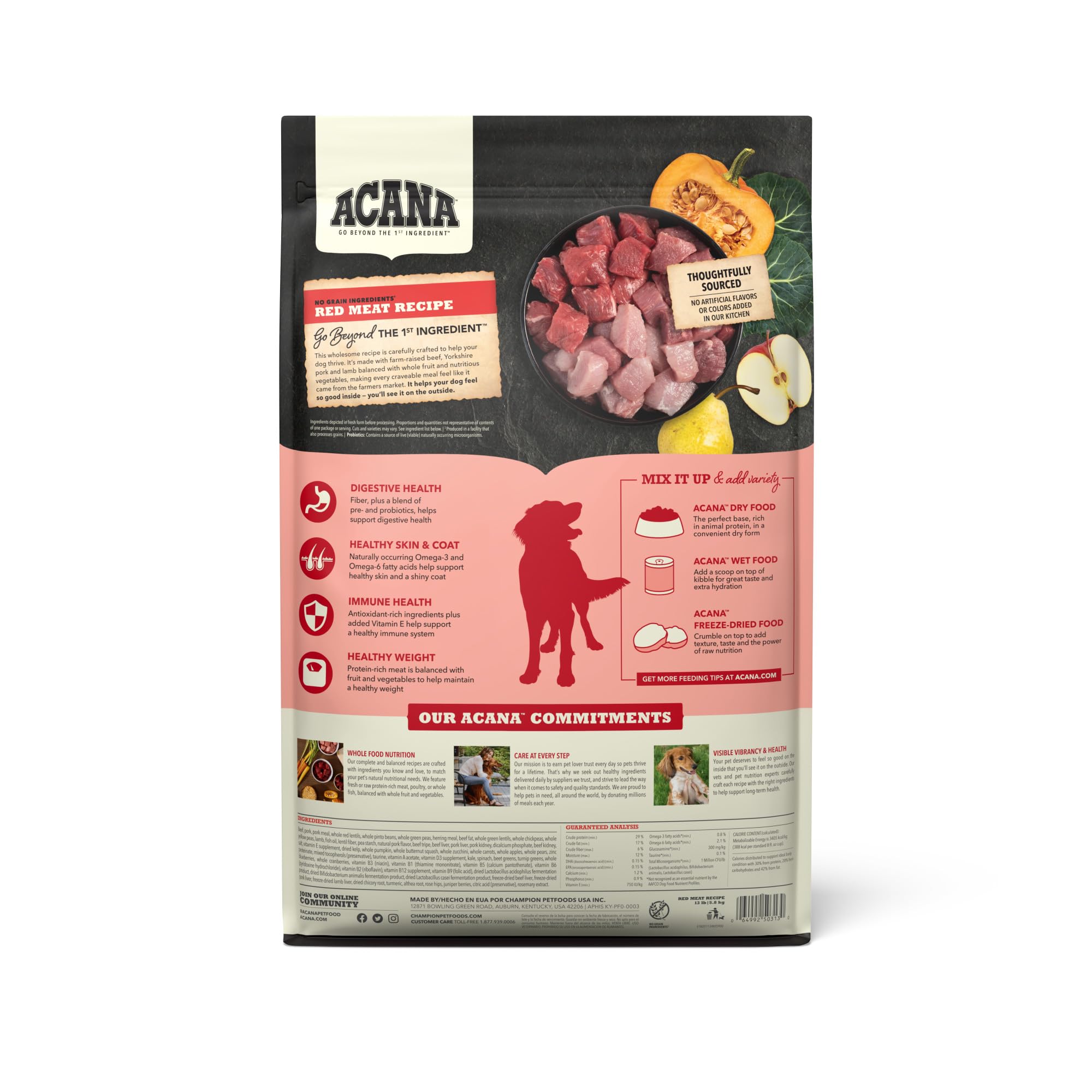 ACANA kibble close-up texture showcasing high-protein bite