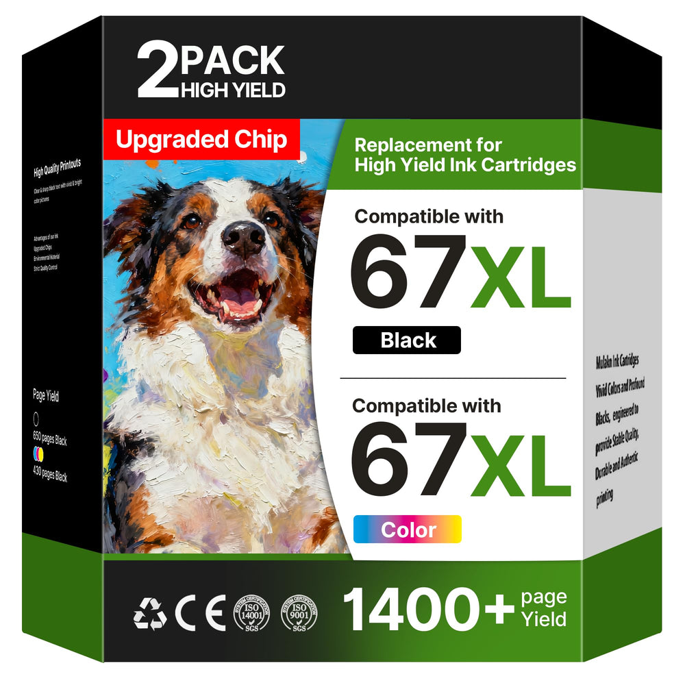 Acaves 67XL front packaging showing black and tri-color combo and clear labeling benefit