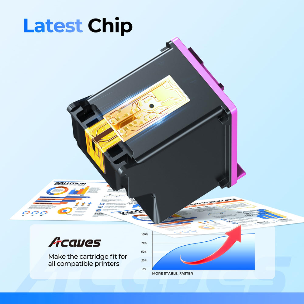 Acaves 67XL cartridge installed in HP printer demonstrating easy, tool-free installation