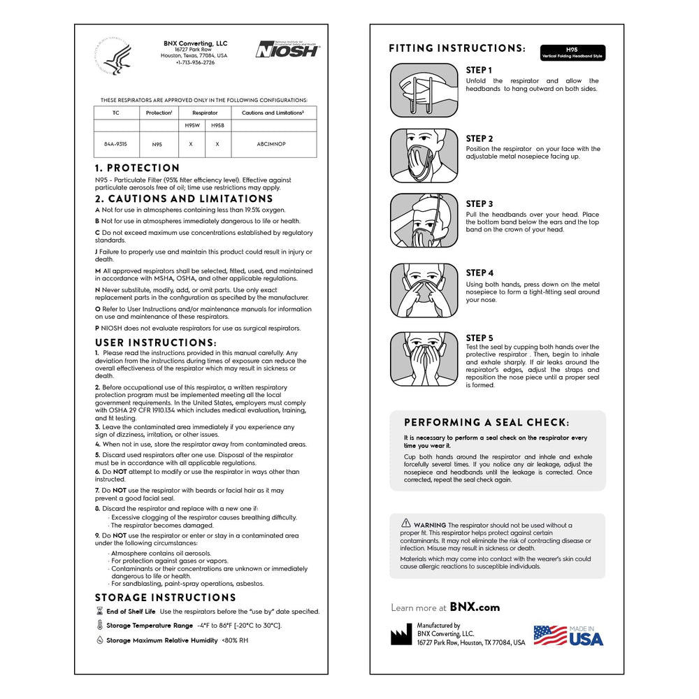 AccuMed certification label close-up showing NIOSH approval clarity