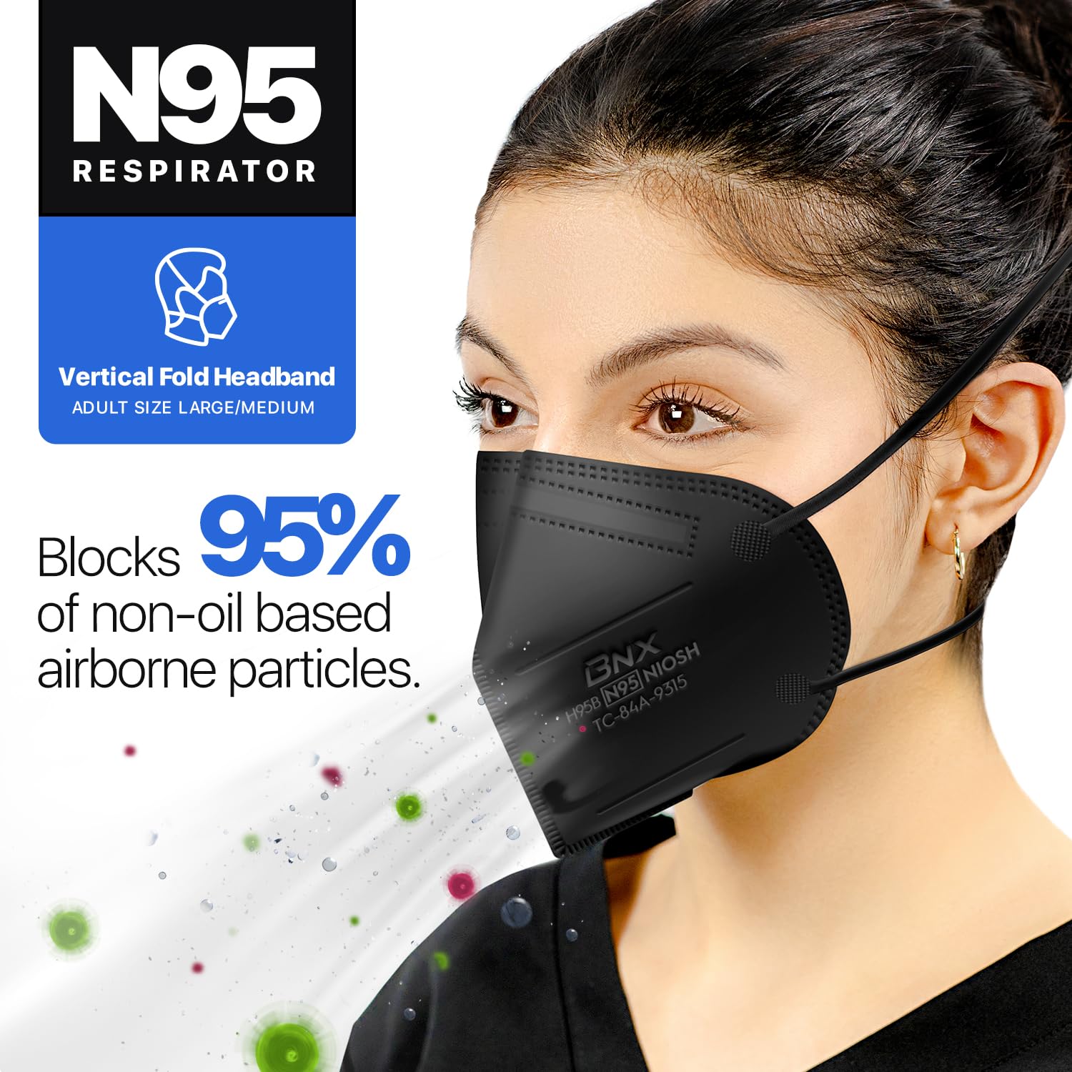 AccuMed mask worn by worker demonstrating stable fit and breathability