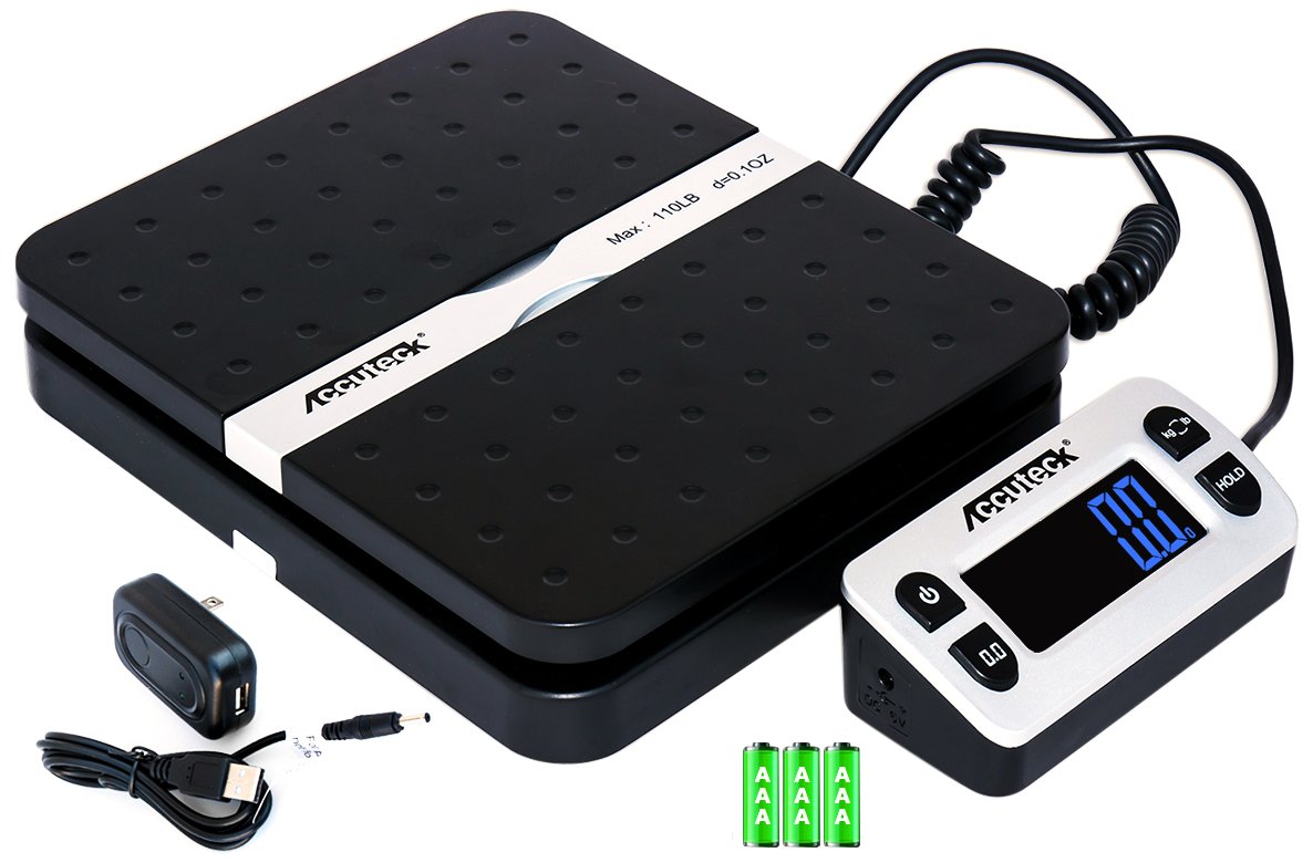 ACCUTECK front view of scale showing platform and modern design, improves workspace efficiency