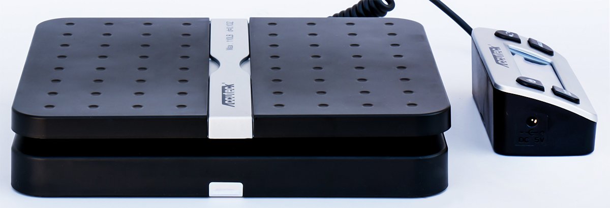 ACCUTECK scale weighing a large parcel in use to speed up shipping workflow