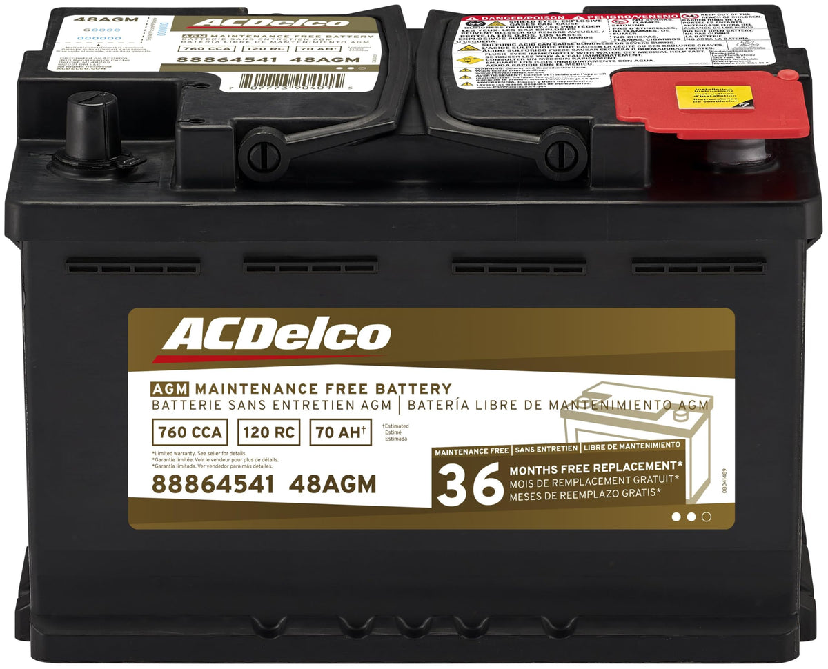 ACDelco Gold 48AGM front view showing sealed casing and durable build benefits