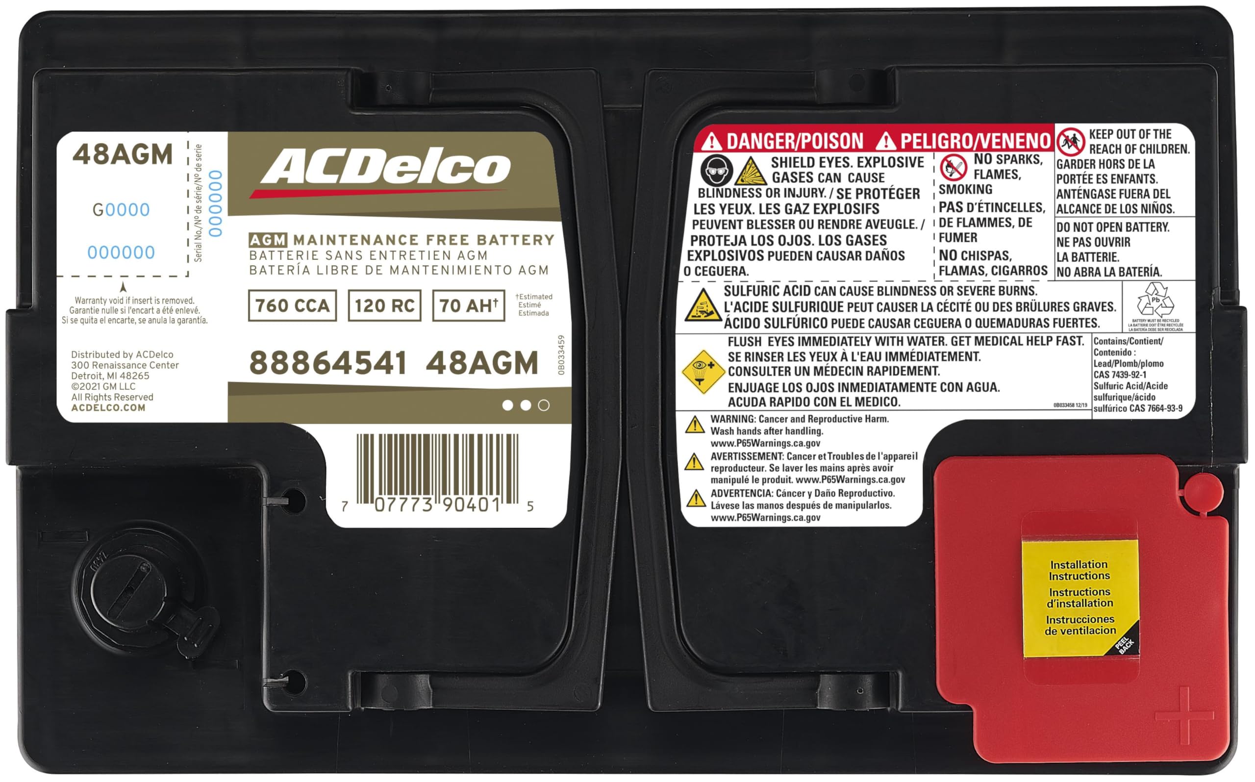 ACDelco Gold 48AGM installed in an engine bay illustrating compact fit benefit