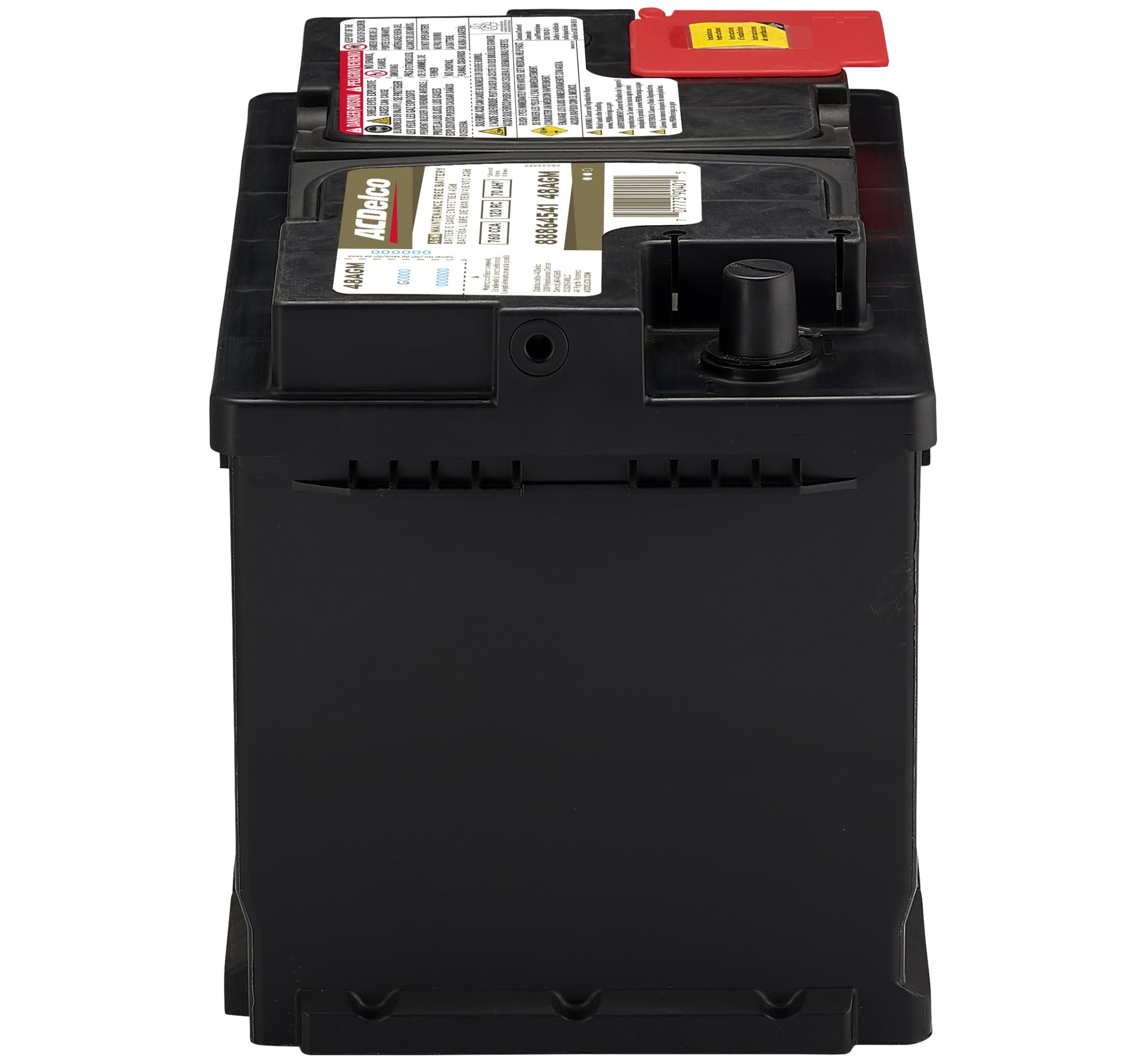 ACDelco Gold 48AGM side close-up of specifications and construction details