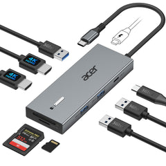 Acer docking station front view showing ports and clean profile for efficient desk setup