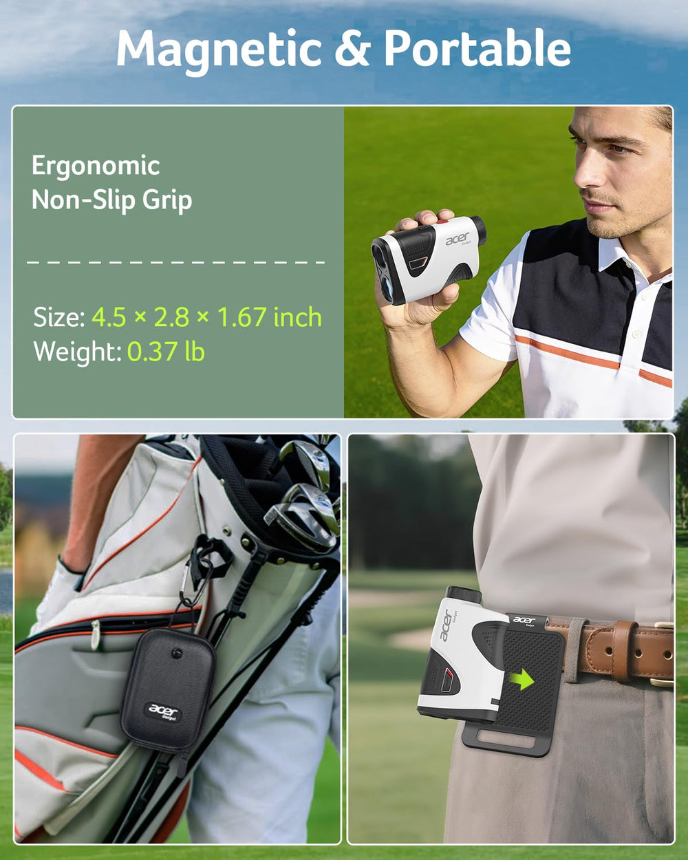 Acer package contents laid out showing included case, cable, and accessories
