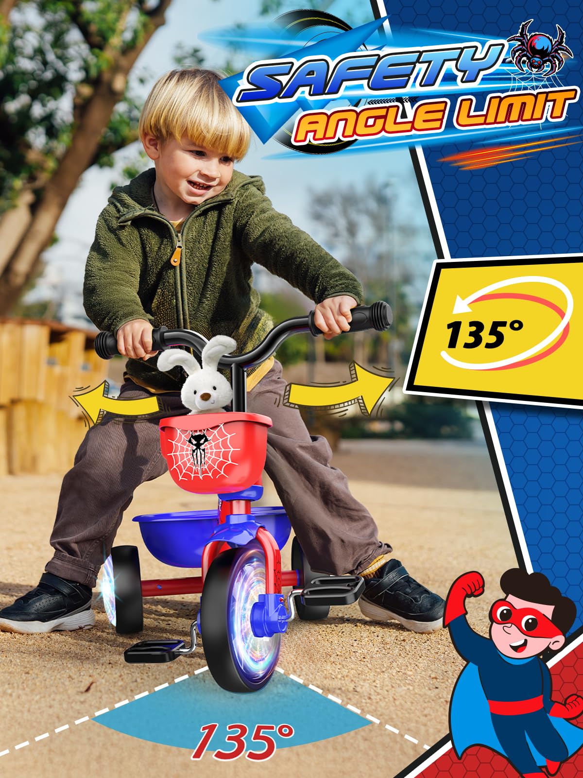 Ackarido large front basket filled with toys for convenient storage