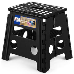 ACKO front view of 13 inch folding step stool showing stability benefit