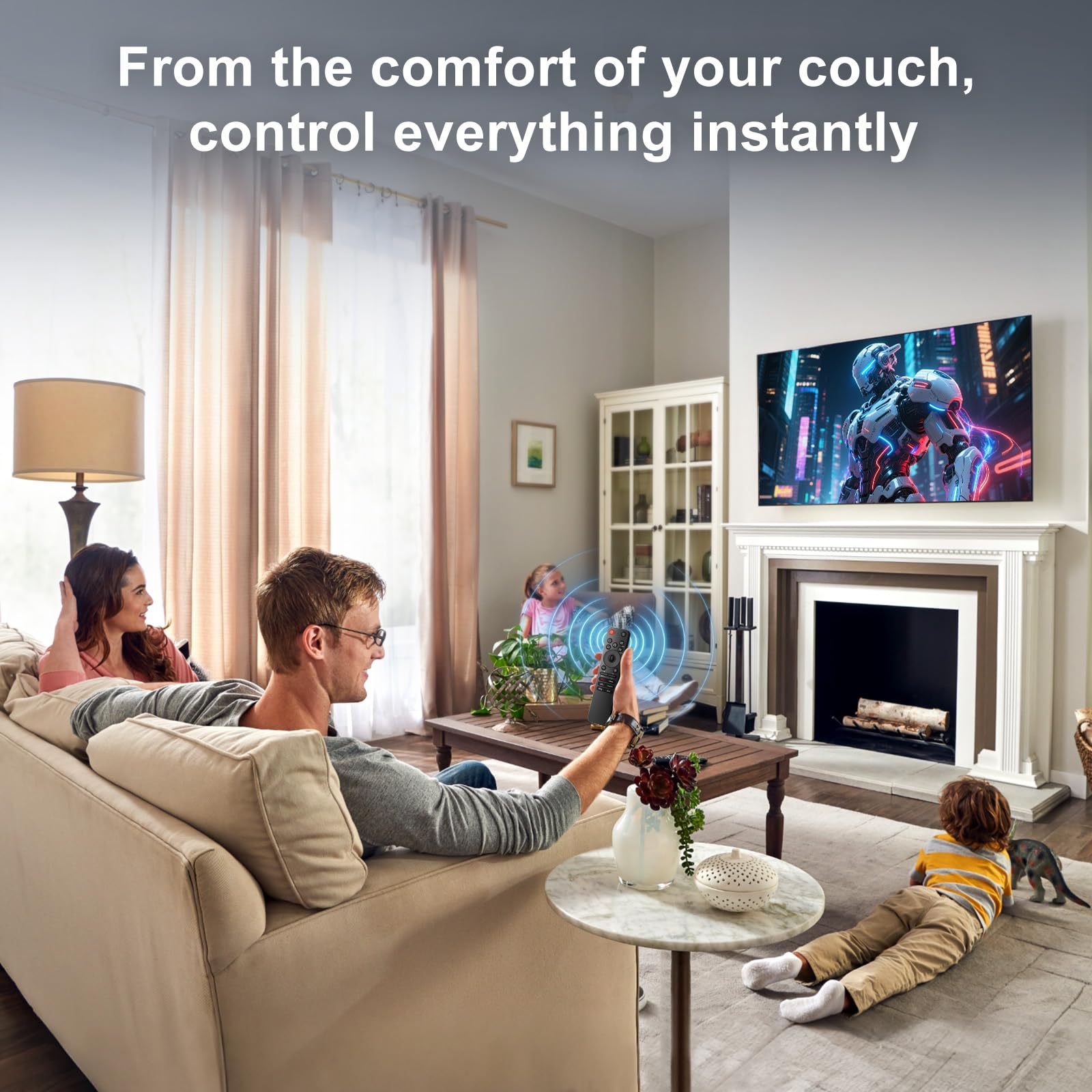 Acoyer Magic-Control on living room couch demonstrating everyday convenience and quick access