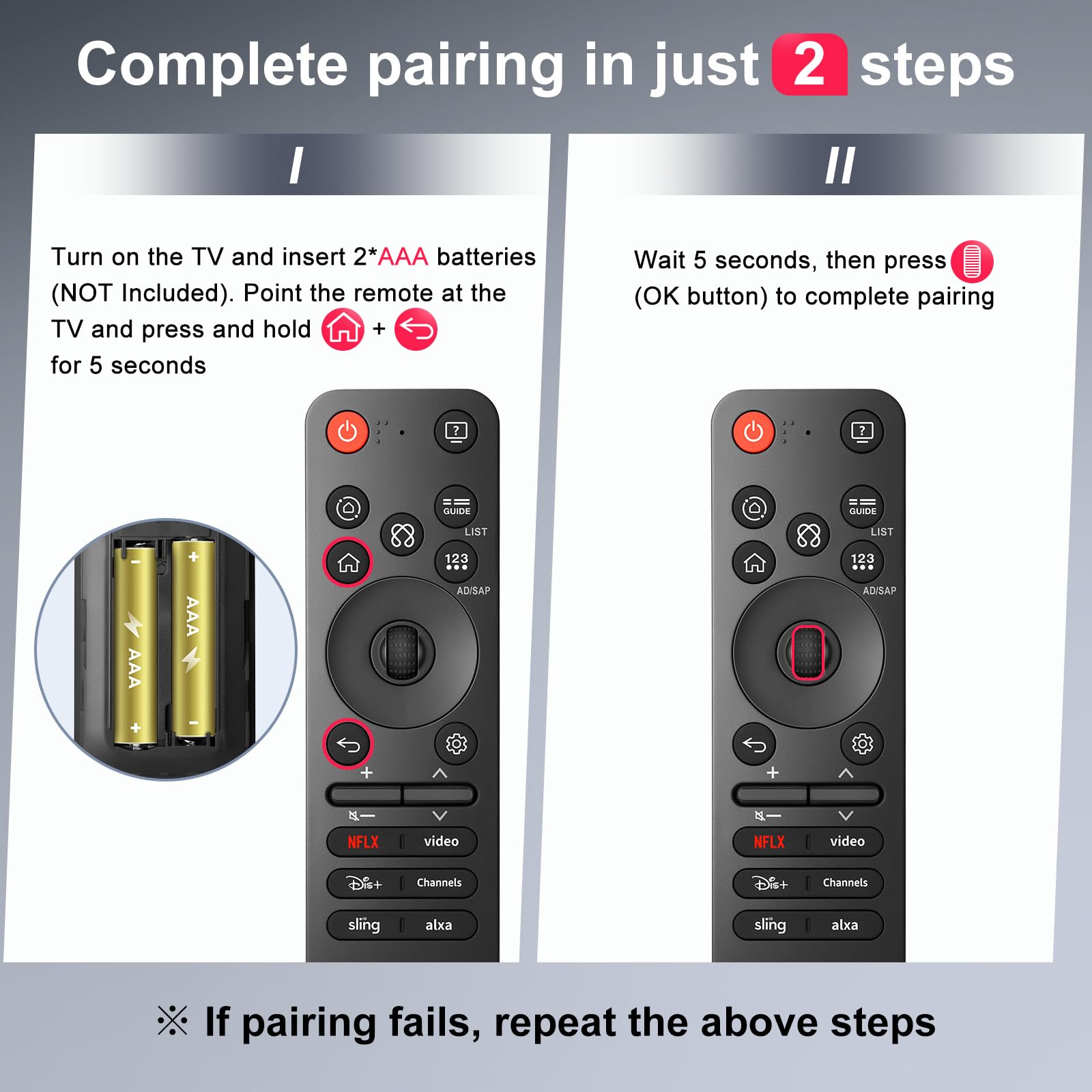 Acoyer Magic-Control paired with LG TV displaying successful connectivity and smooth control