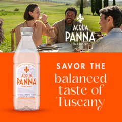 Acqua Panna cap and neck detail demonstrating resealable convenience