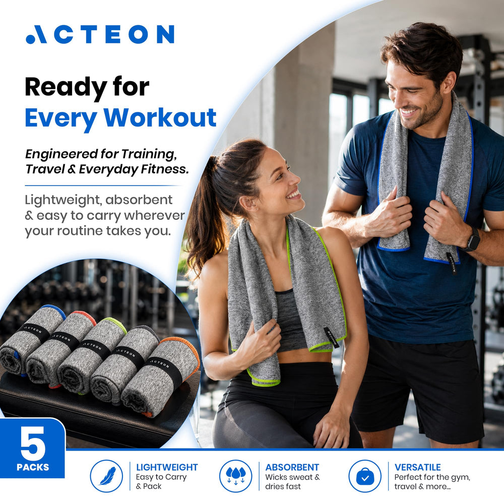Acteon color-coded stitching detail for easy organization and quick towel identification