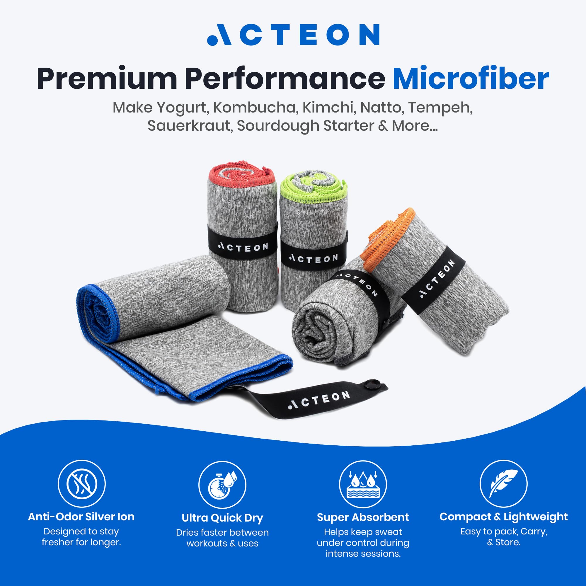 Acteon close-up of microfiber texture highlighting fast absorption and soft feel
