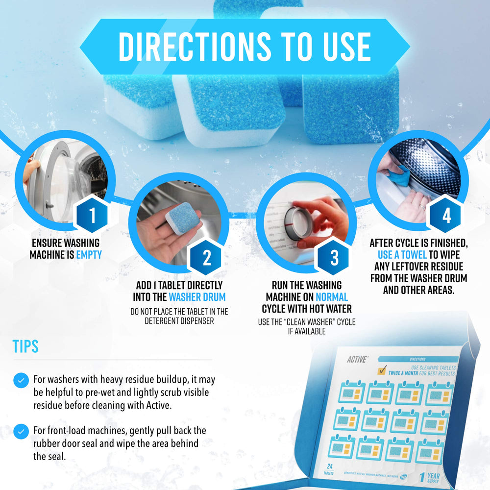 ACTIVE tablets displayed in a modern kitchen suggesting fresh appliances and reduced odors benefit