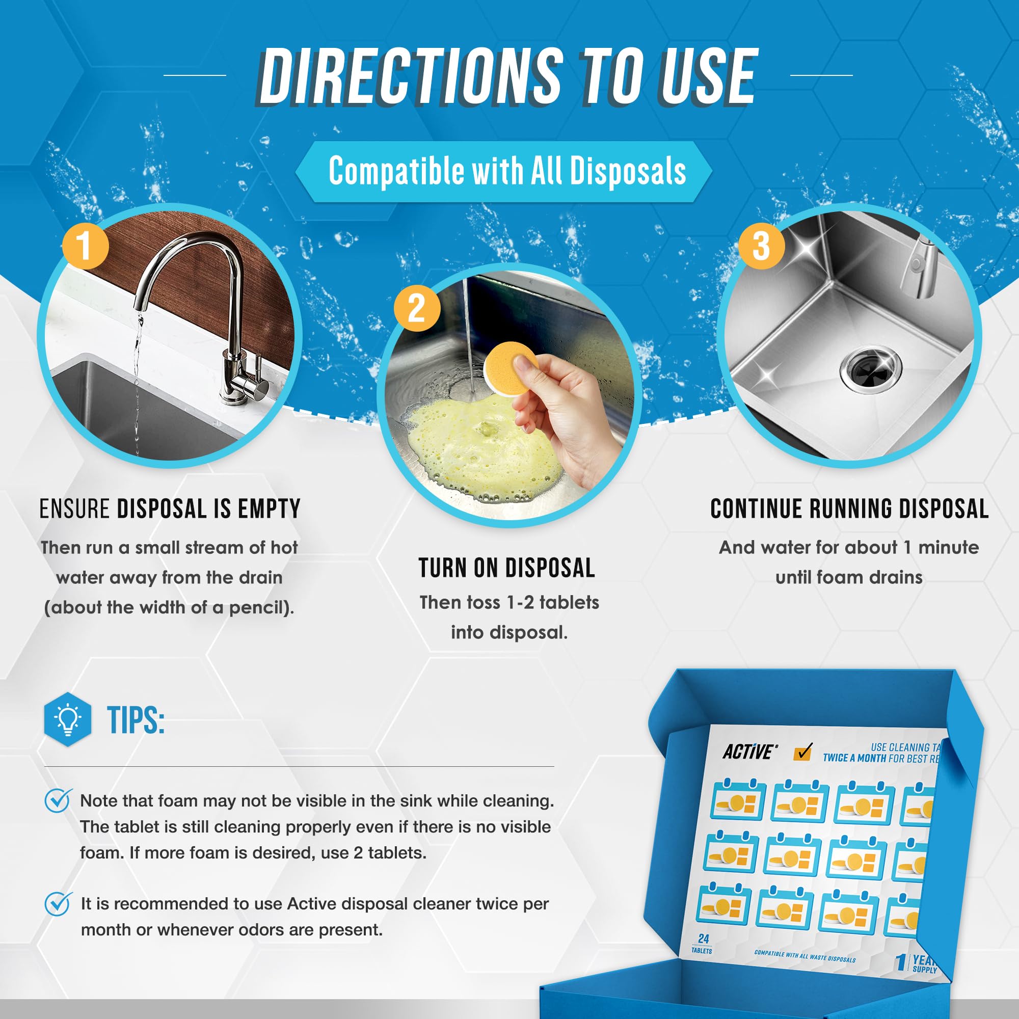 ACTIVE packaging label displaying ingredients and compatibility info