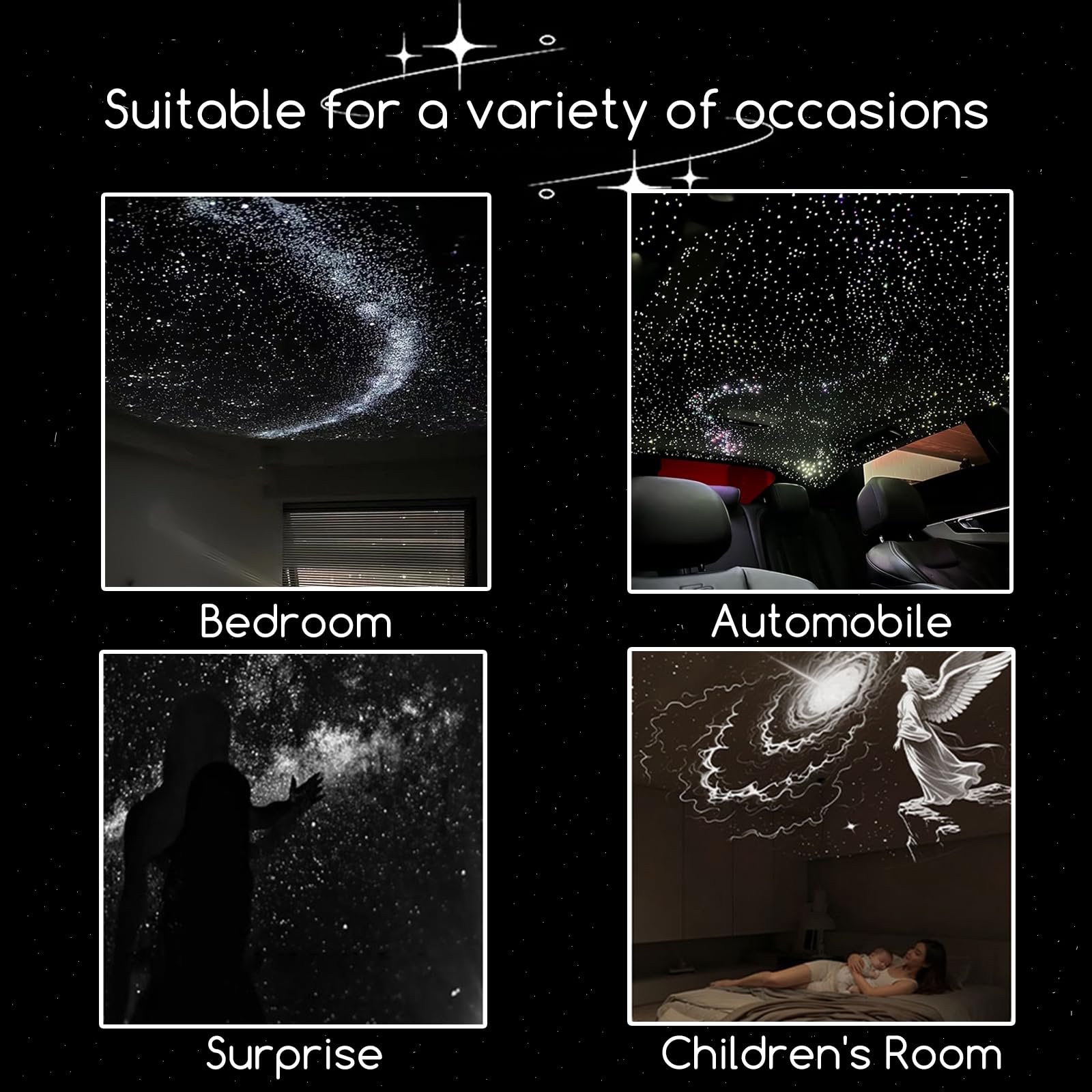 Adahed projecting galaxy pattern on ceiling providing calming ambiance