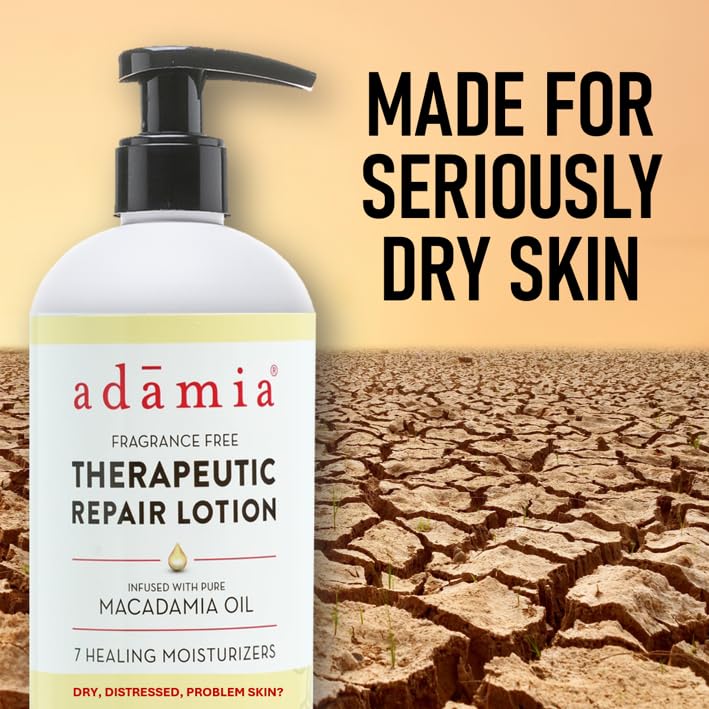 Applying Adamia lotion on hand to show quick absorption and softness