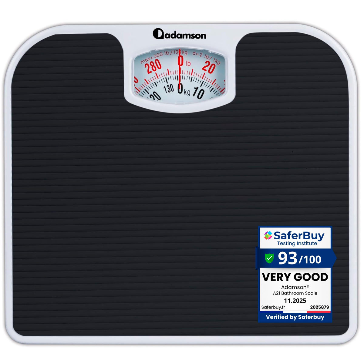 Adamson A21 front view showing clear dial and sturdy platform for reliable readings