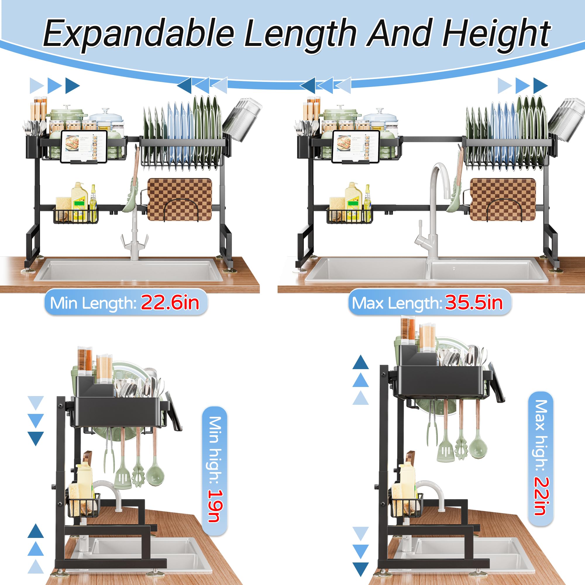 ADBIU side view demonstrating adjustable height for taller dishes
