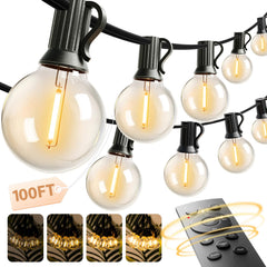 addlon front packaging showing full string lights and included bulbs for clear overview