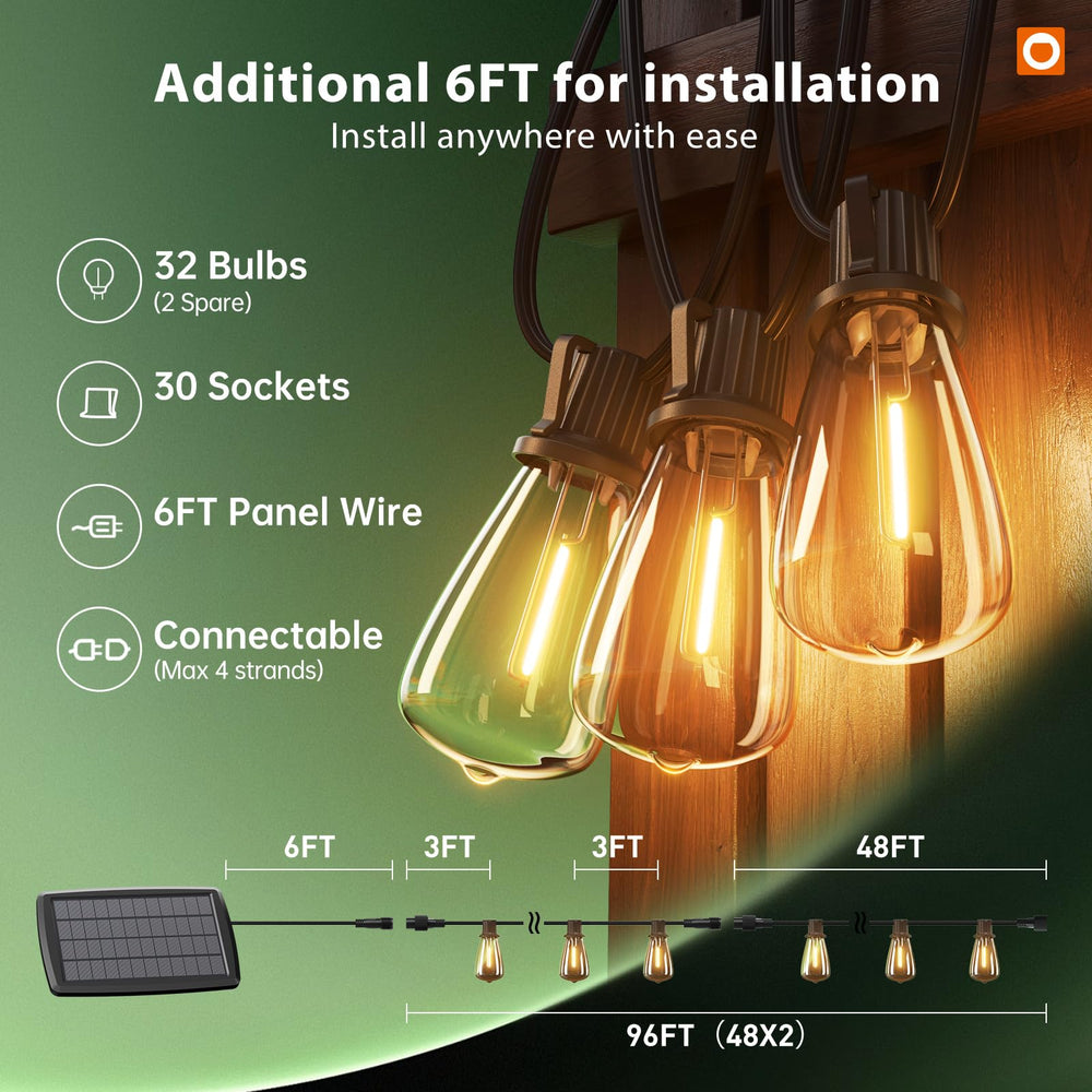 addlon full 102ft string spread out showing length and bulb spacing