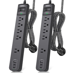 Addtam front view showing five widely spaced outlets for easy device access