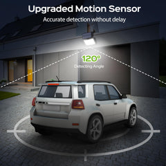 Adiding outdoor installation on garage illuminating driveway, security benefit