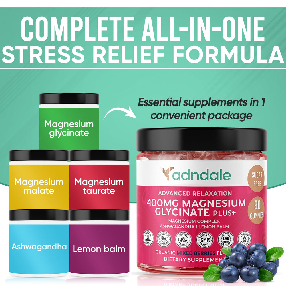 Adndale gummies on nightstand illustrating evening routine support