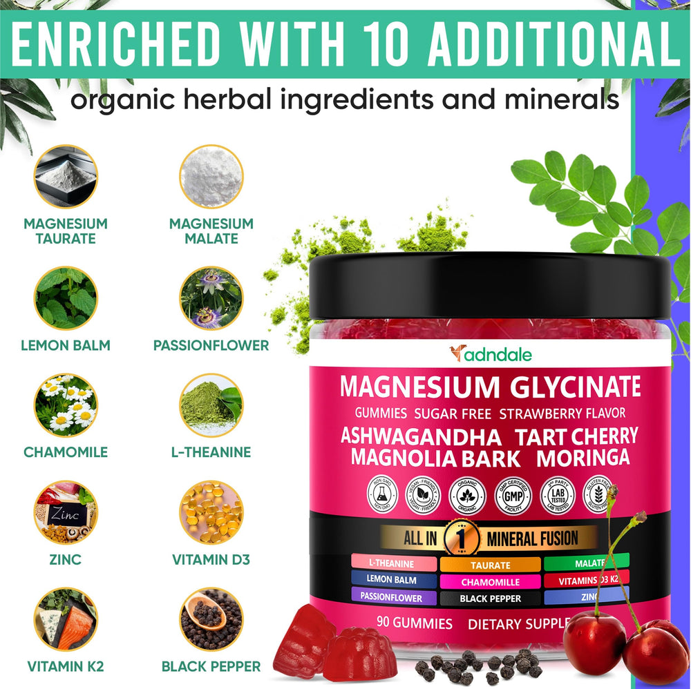 Adndale ingredient pile with botanicals showing broad blend benefits