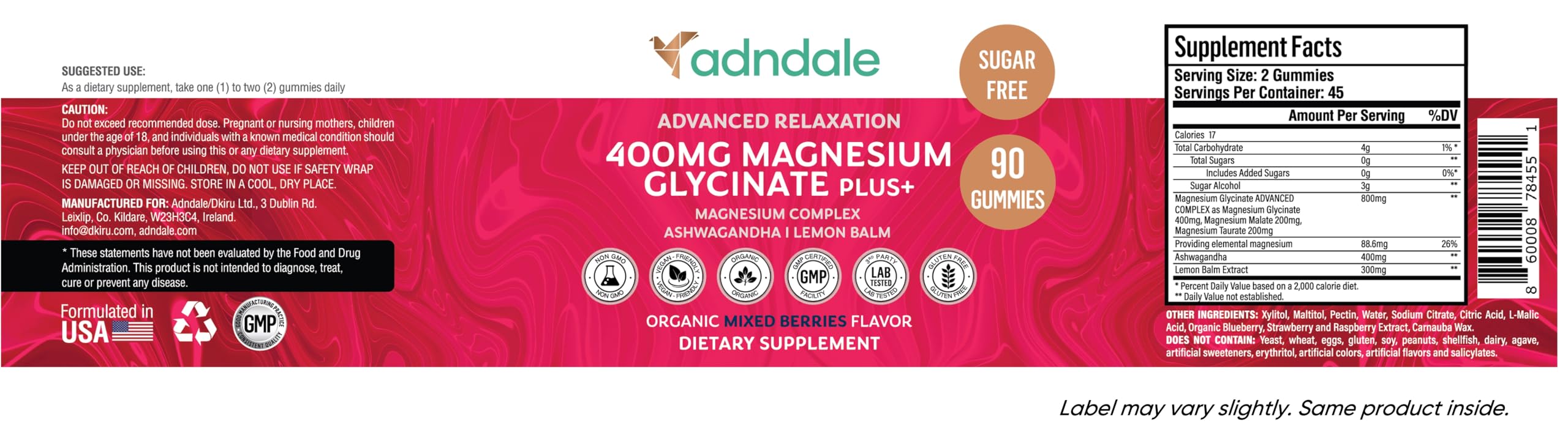 Adndale serving size on spoon showing recommended chewable portion