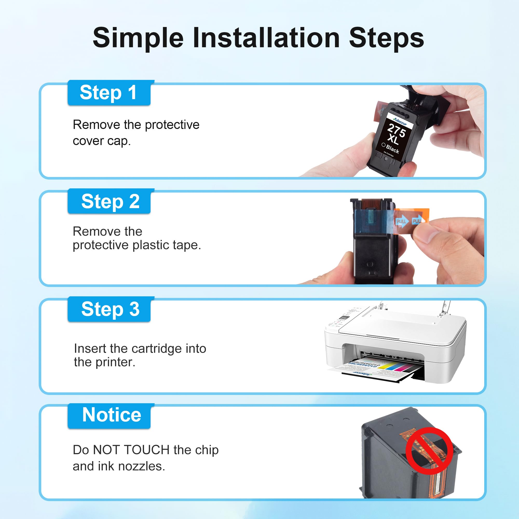 Adoccur cartridges in a home office environment demonstrating cost-effective printing