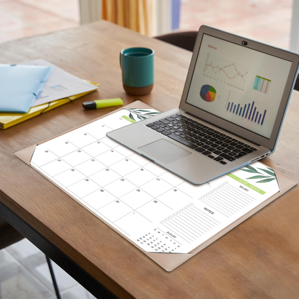 Adronix PU leather desk mat backboard detail, protects desk surfaces from stains and scratches