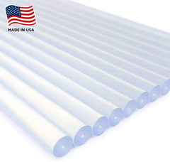 AdTech glue stick beside ruler showing 0.44 inch diameter accuracy