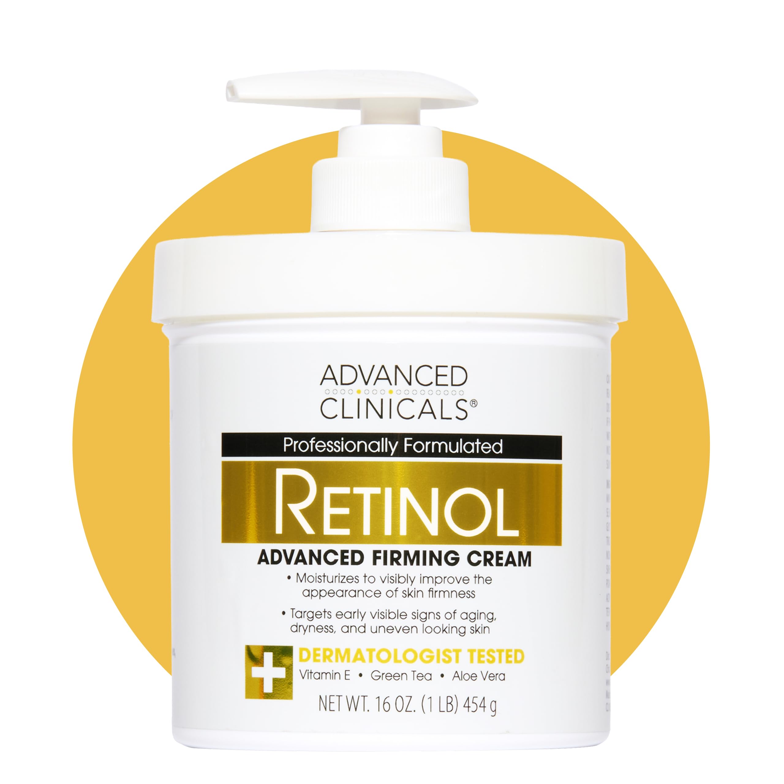 Advanced Clinicals front label showing retinol body lotion benefits