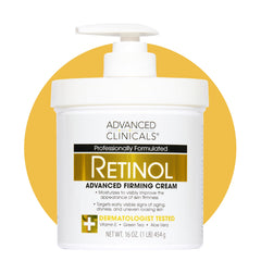 Advanced Clinicals front label showing retinol body lotion benefits