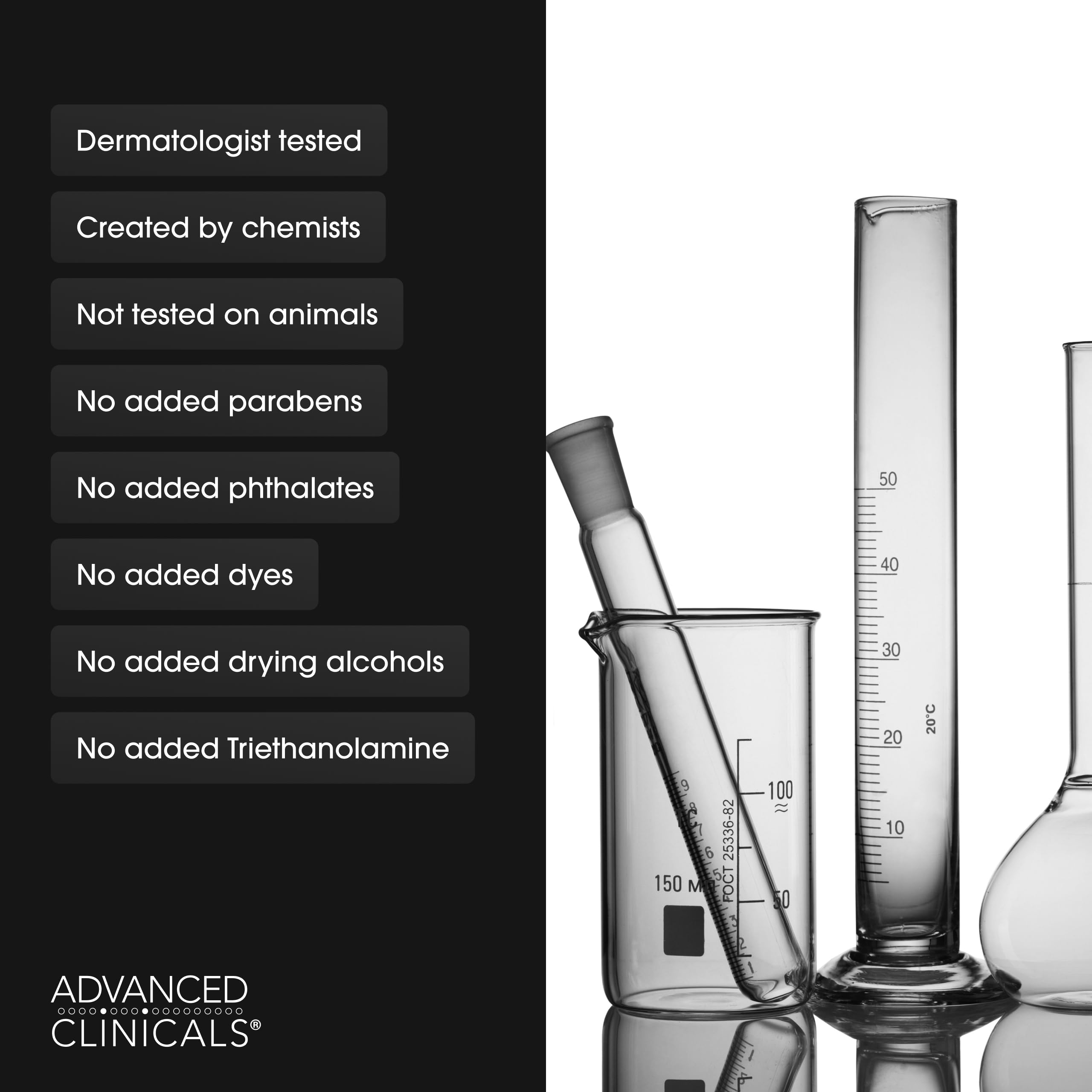 Advanced Clinicals jar styled on bathroom shelf showing daily routine and convenient use